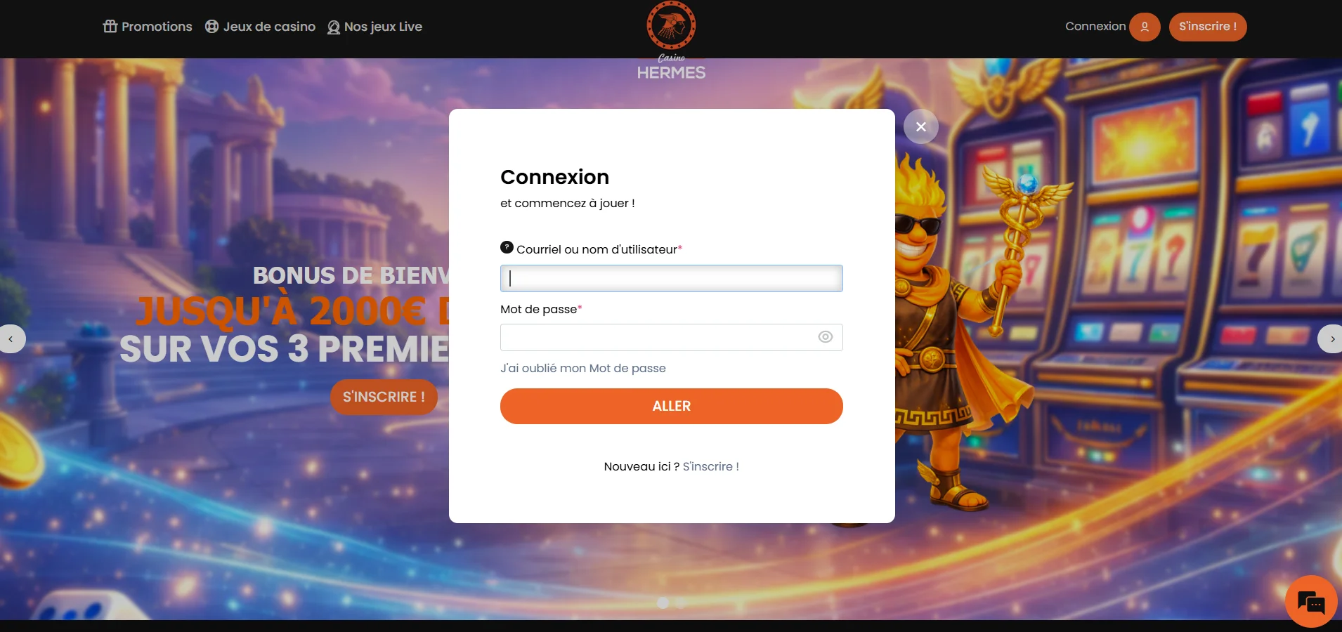 Hermes Casino : connexion à l'application